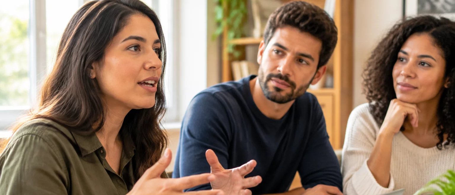 Mesa vista de cima, com o esquema de um raciocínio rabiscado à mão numa folha solta